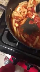 Some pasta on the stove and im getting ready for one good night