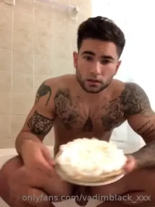 Smashing a pie in my face cause i ve been a really bad boy bad bad boy