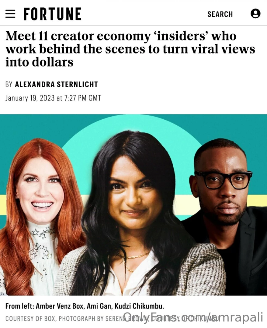 Fortune magazine recognizing the power of onlyfans within the creator 