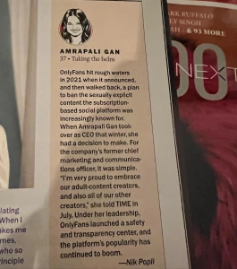 Had a great time representing onlyfans at the time100 next event