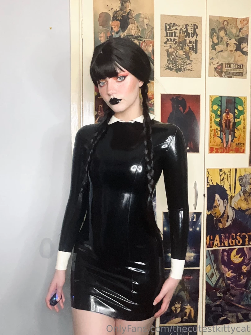 thecutestkittycat1 - Latex wednesday adams part 4 