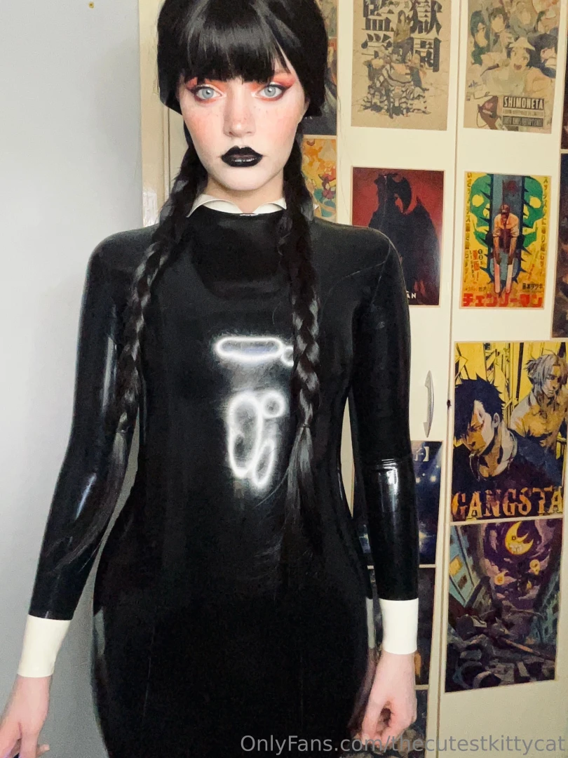 thecutestkittycat1 - Latex wednesday adams part 6 