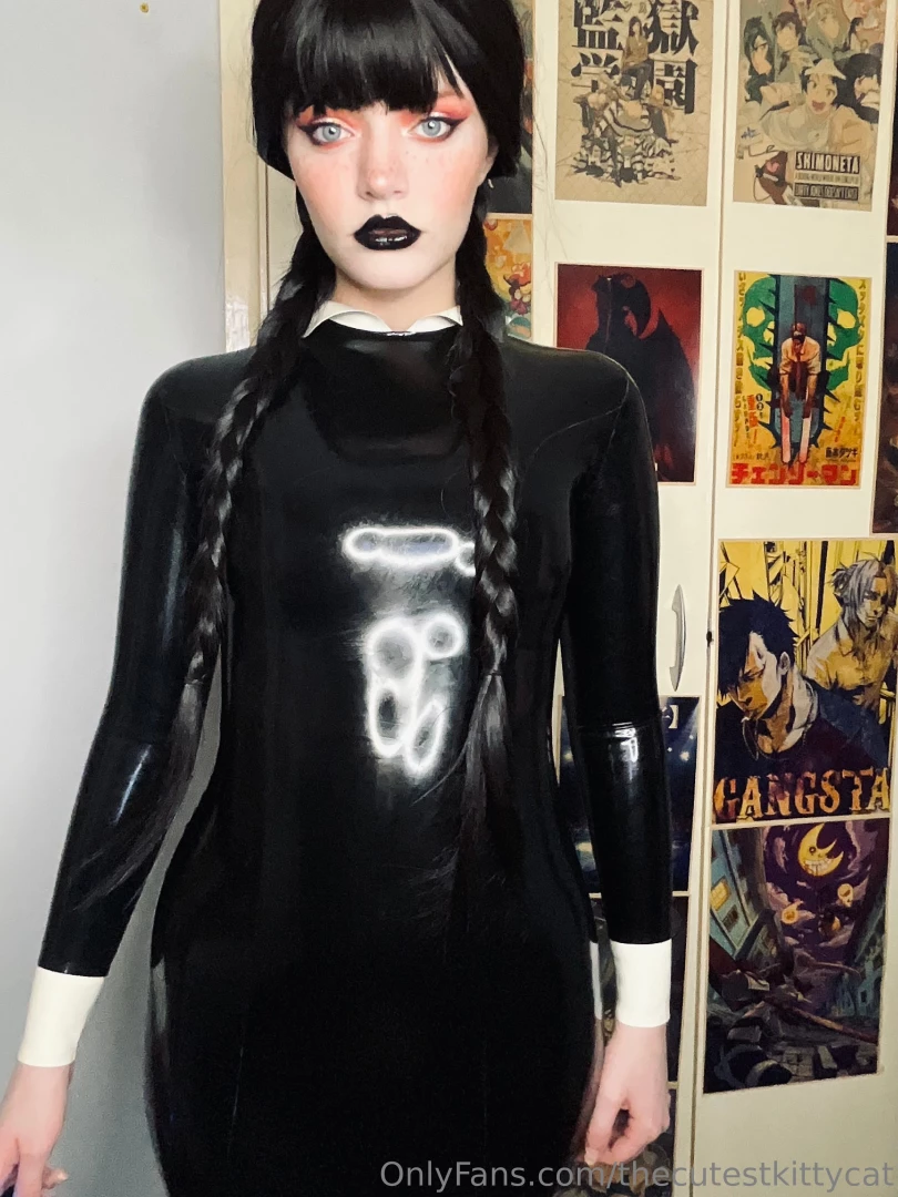 thecutestkittycat1 - Latex wednesday adams part 8 