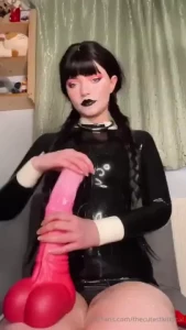Getting messy and having fun with horse cock