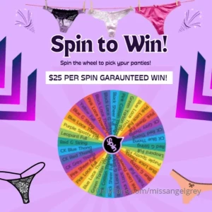 Panty wheel grab a pair of my panties for just 25 postage is 15 take a