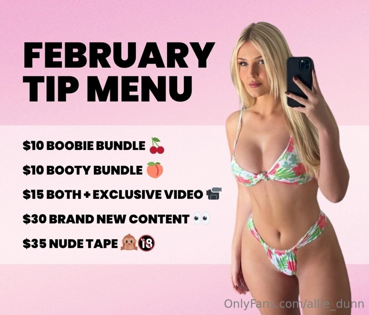 February tip menu 