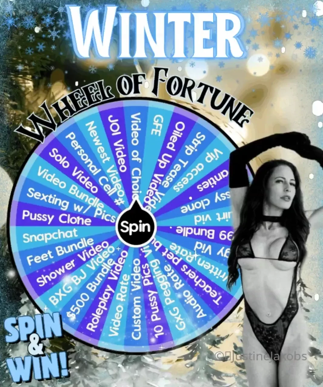 Winter just got hotter take a spin on my naughty prize wheel and win 