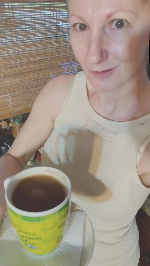 anniebody - Good morning coffee time goodmorningcoffee shortshorts boyfriendbeater part 1 