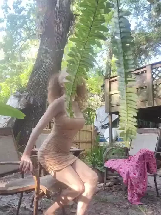 Oh you caught me enjoying a little outdoors in my sexy mini dress one part 1 