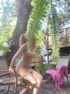 anniebody - Oh you caught me enjoying a little outdoors in my sexy mini dress one part 1 