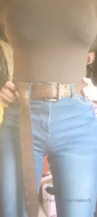 Cameltoe jeans tightpants longbelt 