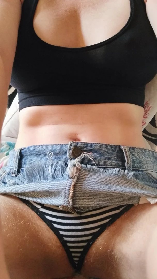 Fresh from the shower and just dressed in a sports bra and mini jean part 2 