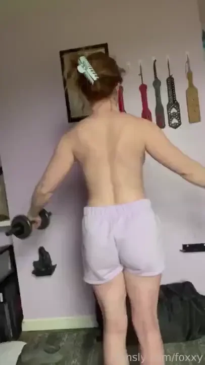 Are you working hard or hardly working workout redhead tease bigboobs 