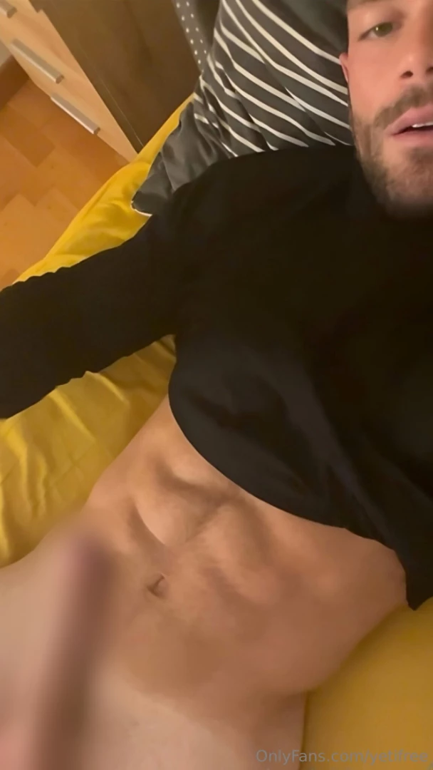 Video 43 a jerk off and cum video while wearing a black sweater 