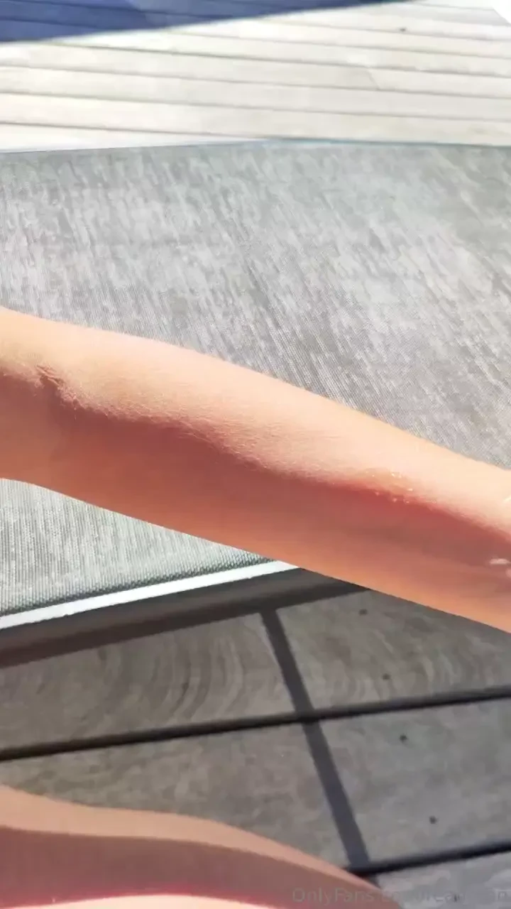 We fucked by the pool and he cum all over my face and boobs on a bais 