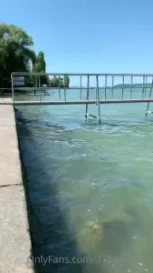 Water splashing feet
