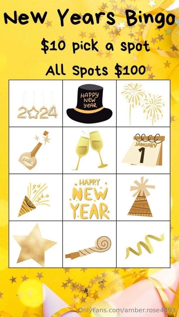 Happy new year s eve 10 for one spot 100 for every spot every spot has 