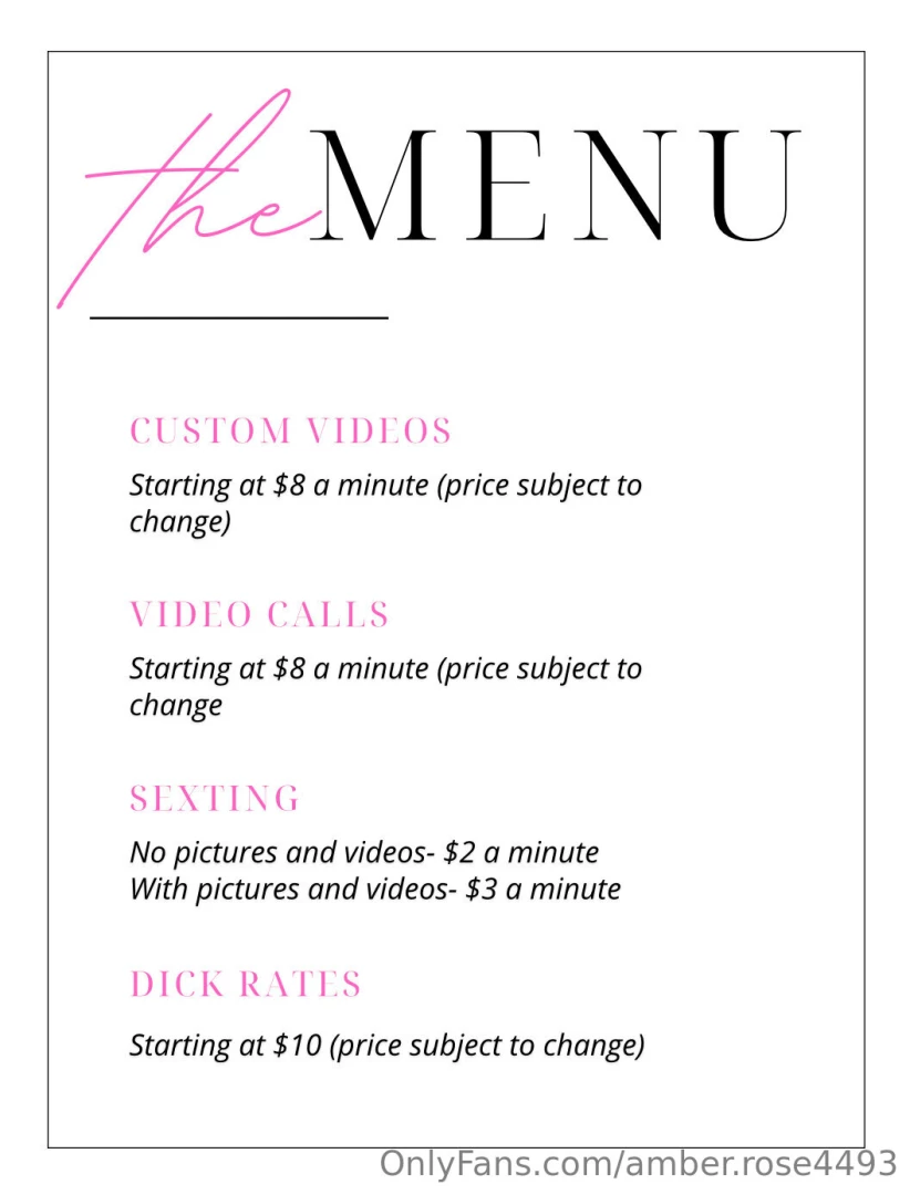 If you are looking for something just for you here is my menu to order 