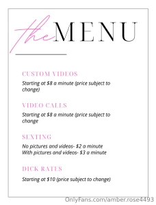 If you are looking for something just for you here is my menu to order