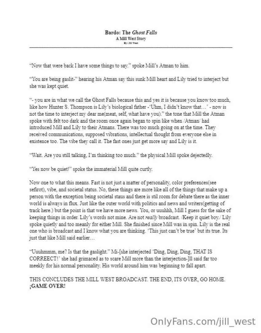 Mill the broadcast actually ends this time lill mwahahaha jill west part 1 