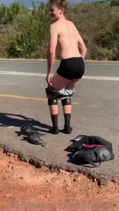 Having some fun between training laps