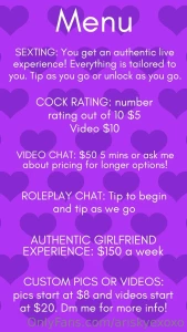 I offer other things as well feel free to message me with any
