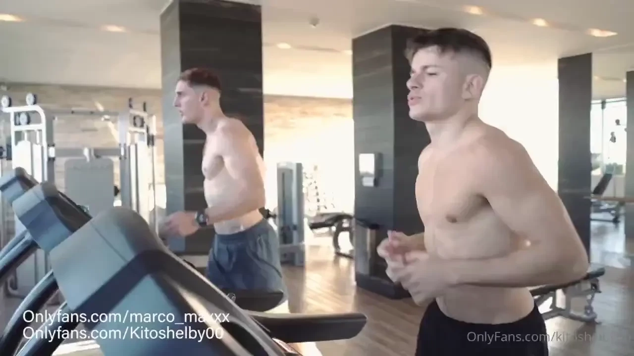 New amazing production at the gym - two hot guys training showing you 