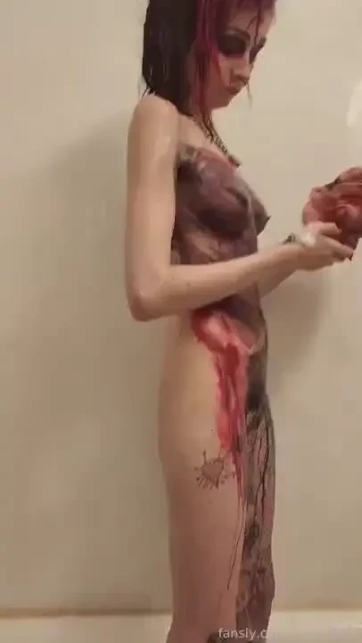 Good morning cleaning up all of the paint off my body 