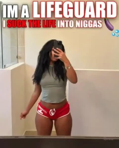 No gag reflix dressed up like a lifeguard because i ll make any niggas