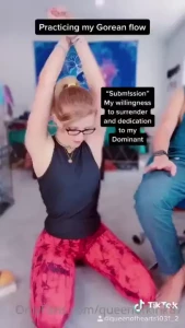 Daddy helping me practice my gorean flow to be the best little girl