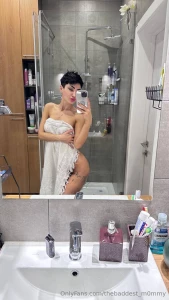 Absolutely fresh after shower my towel is sliding down do u mind daddy