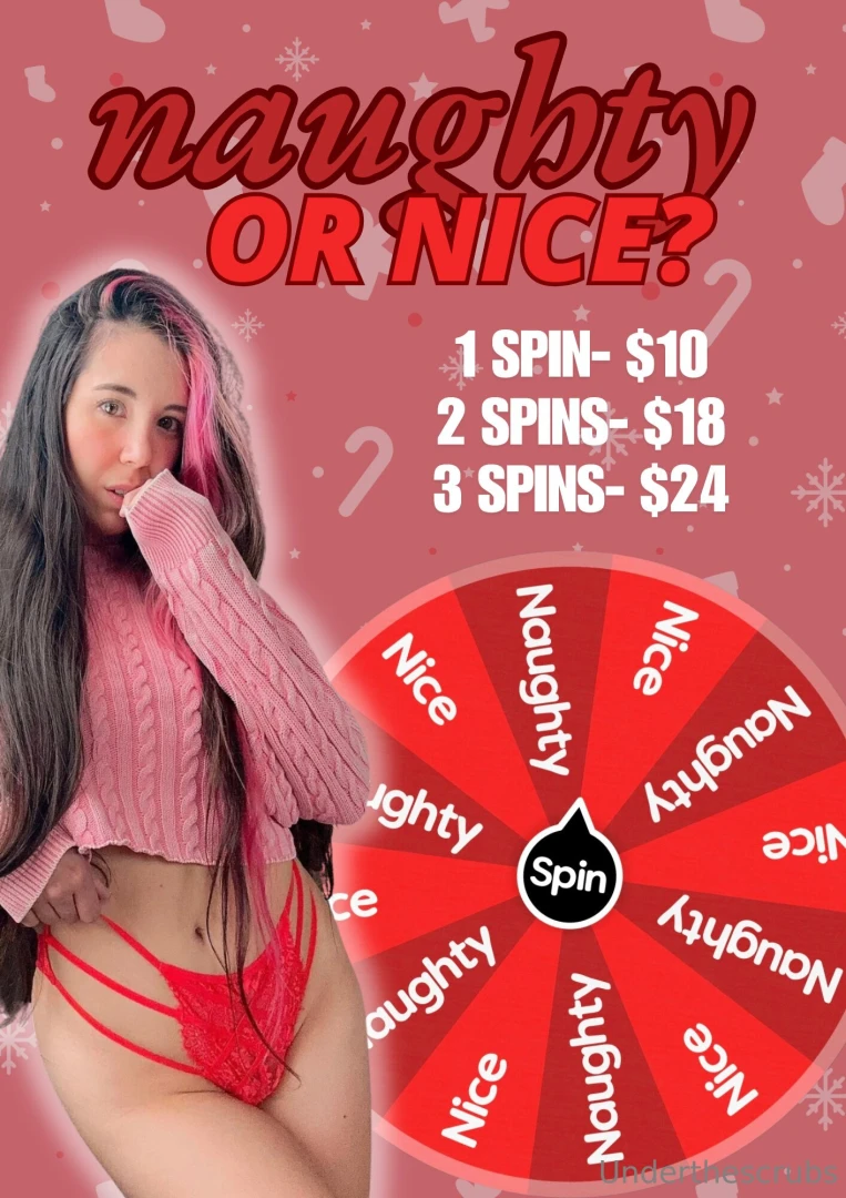 Have you been naughty or nice let s find out 1 spin 10 2 spin 18 3 