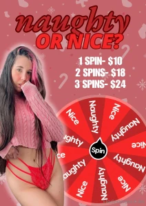Have you been naughty or nice let s find out 1 spin 10 2 spin 18 3