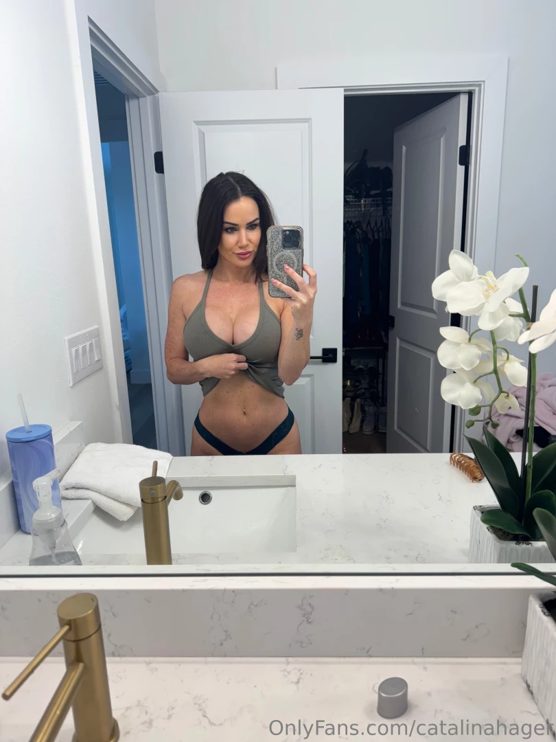 Just a hot milf teasing you from my bathroom mirror bet you wish you 