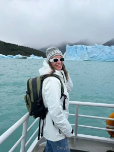 My smile is as bright as that iceberg in the background but it s much