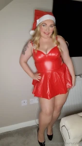 Do you prefer my sexy pvc mrs claus outfit babe
