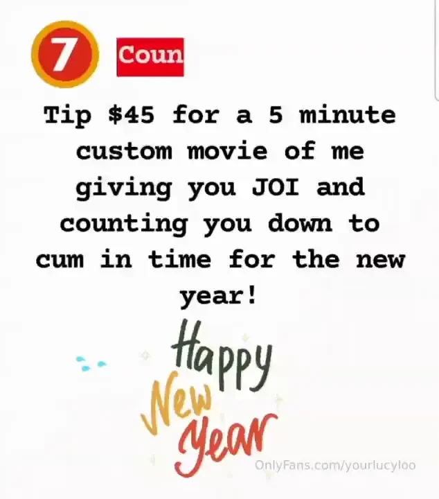 Tip 45 for a 5 minute custom to you joi countdown movie this will be 