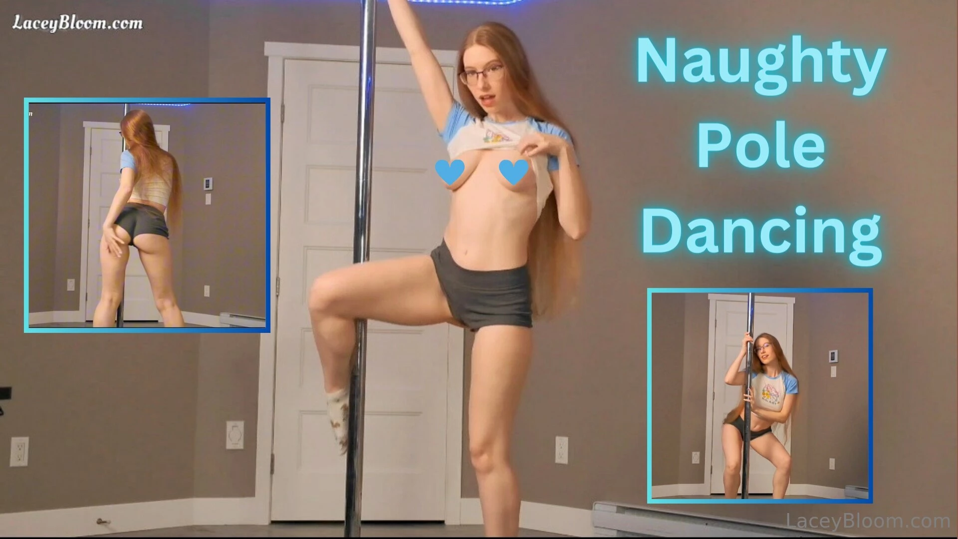 Naughty pole dancing dancing and strip teasing you while i spin around 