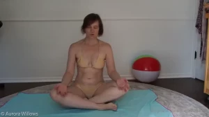Gold bikini meditation