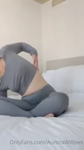 Stretching on the bed make use of your space to stretch where you can