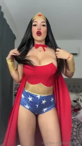 Sexy superwoman has come to the rescue or to captivate you