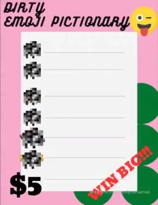 Emoji pictionary guess what naughty phrase the emojis symbolize win