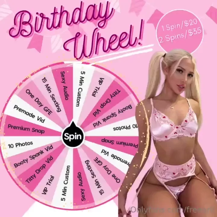 Birthday wheel spin play now and treat me for my birthday as well as 