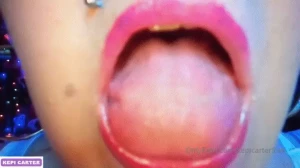 Kepi carter spits on her tits with tongue roll waving i have worked up