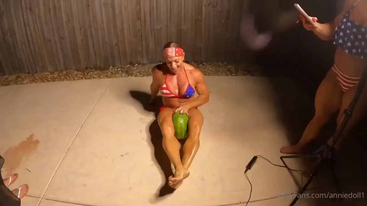 So this is how my july 4th party ended - bodybuilders doing watermelon 