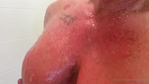 Asmr shower tease in my shower water dripping down my rock-hard