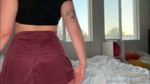 Really got turned on by this cute skirt she had on found her playing