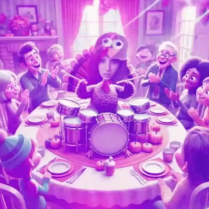 Why did the turkey join a band so she could use her drumsticks 