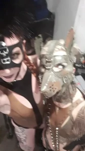 Backstage post-apoc babes at vancouverfetishweekend wearing