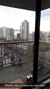 View from my new place still lots of work to be done boxes to put away